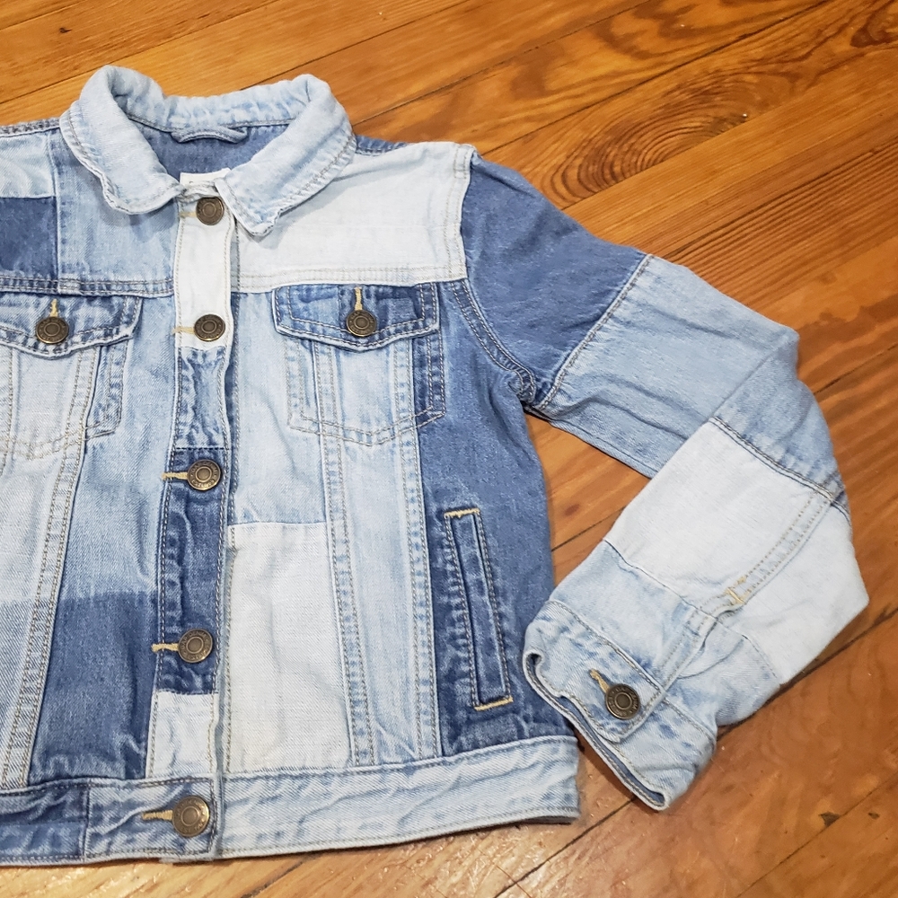 Gap Denim on Denim Patchwork Denim Jacket Button Up Little Kids L - Picture 8 of 11